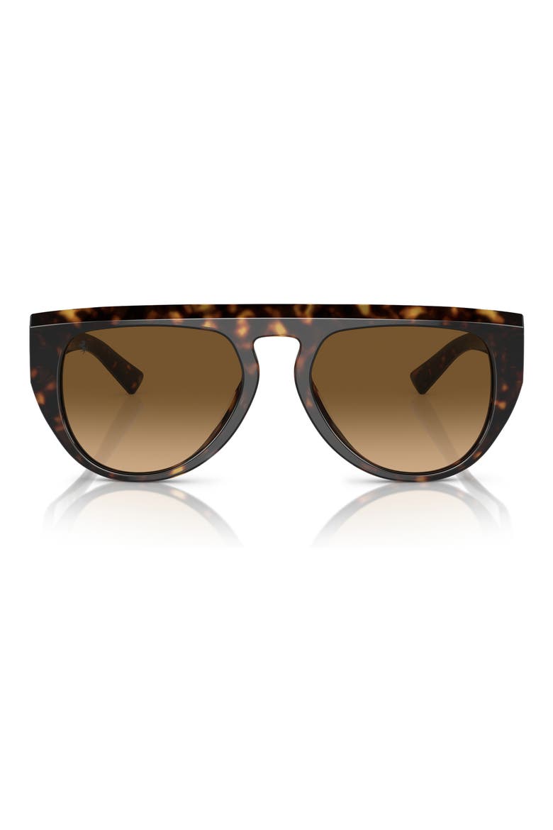 56mm Polarized Pilot Sunglasses, Main, color, HAVANA / POLAR BROWN GRADIENT