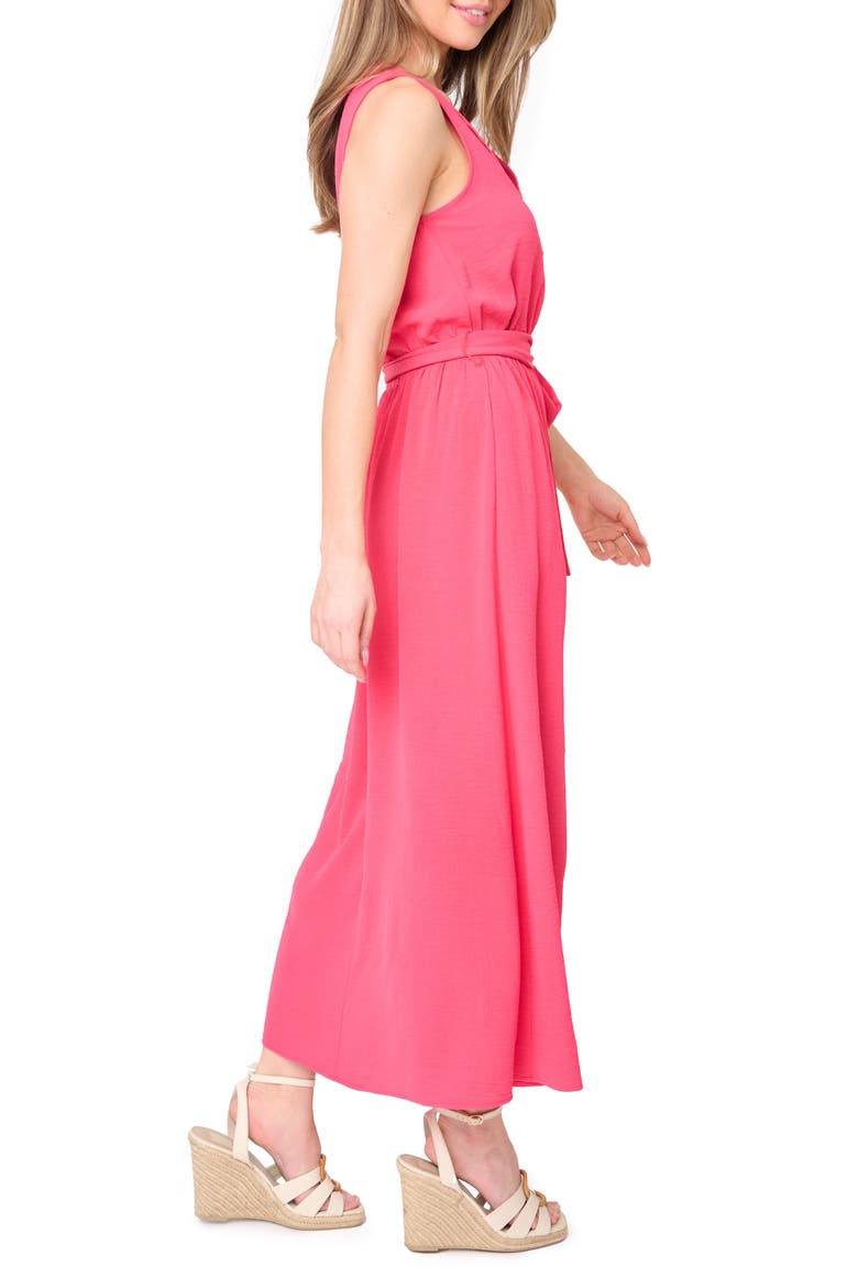 Bella Tie Waist Maxi Dress, Alternate, color, PUNCH PINK