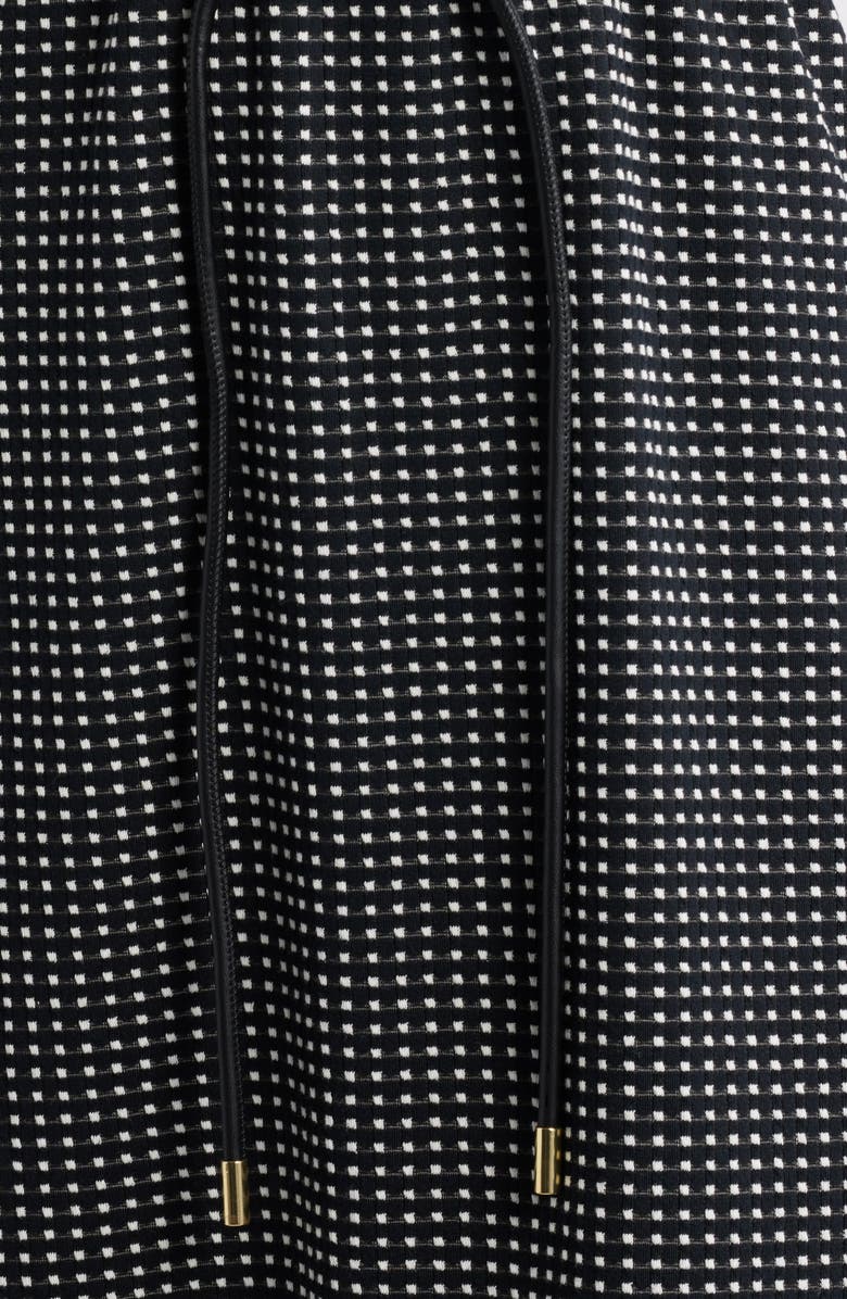 Anne Klein Micro Check A-Line Dress, Alternate, color, Anne Black/ White Dove