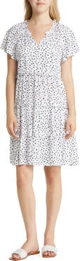 beachlunchlounge Women's Camila Floral Flutter Sleeve Dress