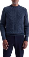Bugatchi Cable Stitch Crewneck Wool Blend Sweater