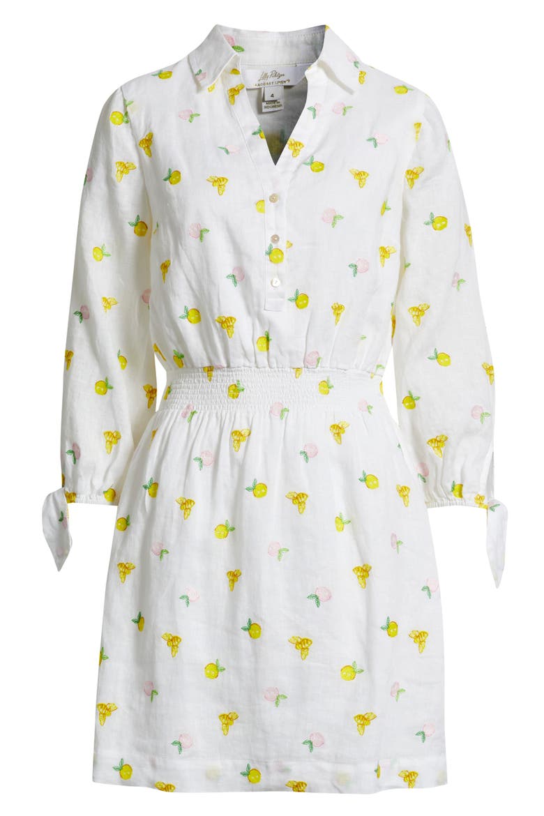 Abralynn Linen Shirtdress, Alternate, color, PINK MUSE LEMON BEE HALF DROP