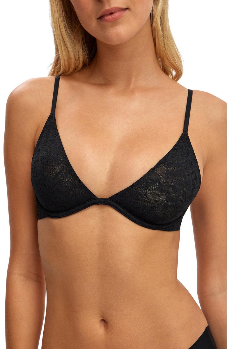 COTTON ON BODY Women's Lace Plunge Underwire Bra, Alternate, color, Black
