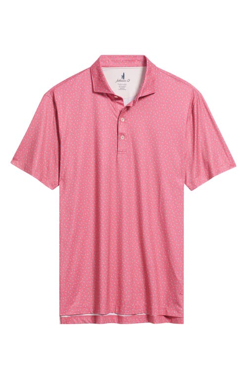 Johnnie-o Tini Dancer Martini Print Featherweight Performance Polo In Pink
