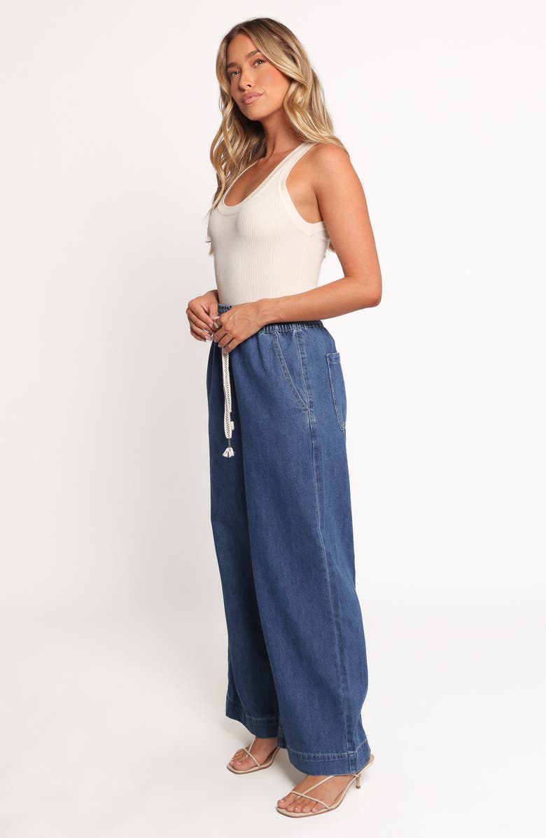Petal & Pup Jenni Drawstring Wide Leg Denim Pants, Alternate, color, Denim