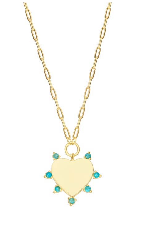 Turquoise Heart Pendant Necklace