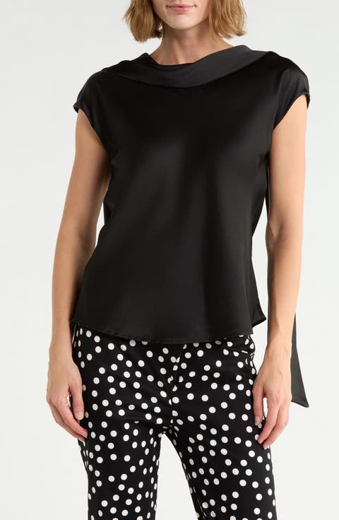 Scarf Detail Short Sleeve Top