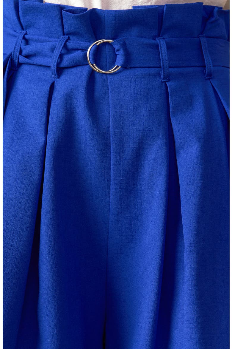 Pleated Paperbag Shorts, Alternate, color, ROYAL