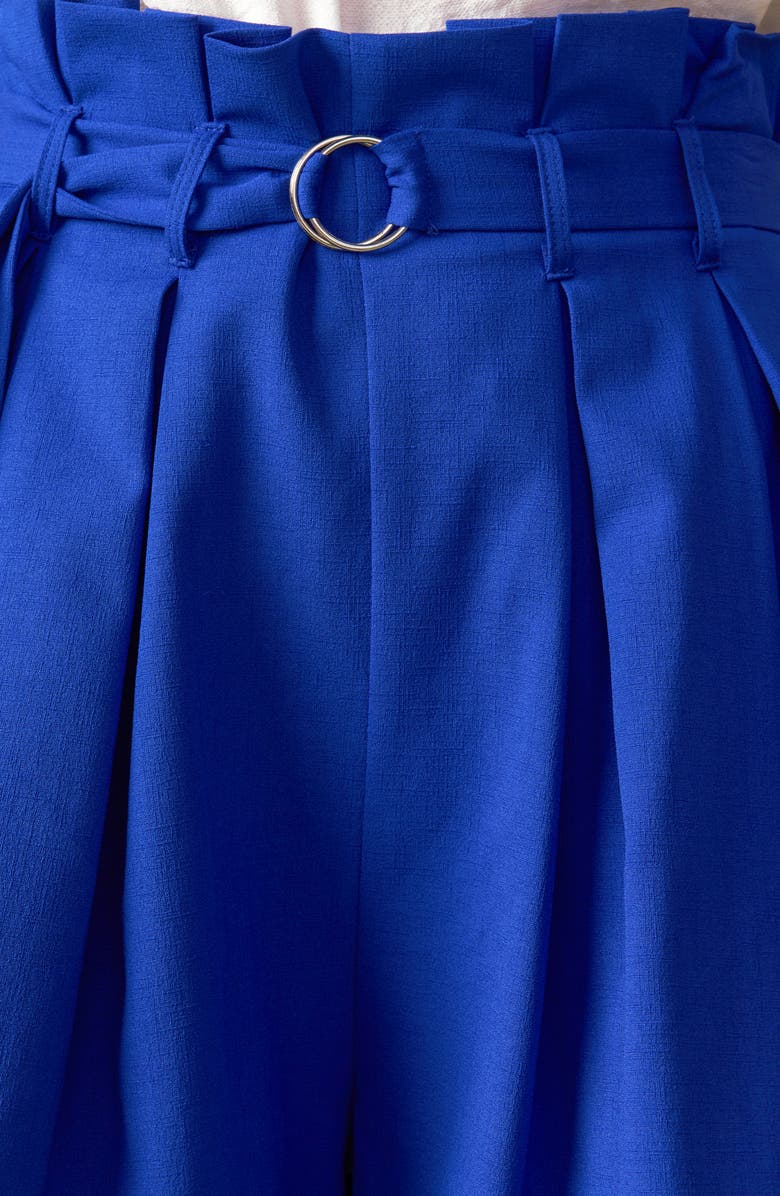 FLYING TOMATO Pleated Paperbag Shorts, Alternate, color, Royal