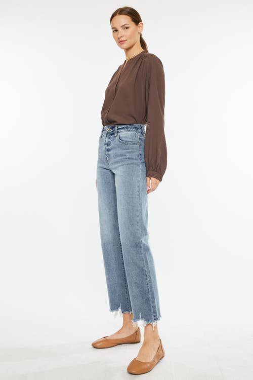 Kancan High Rise Slim Wide Leg Jeans In Light Wash