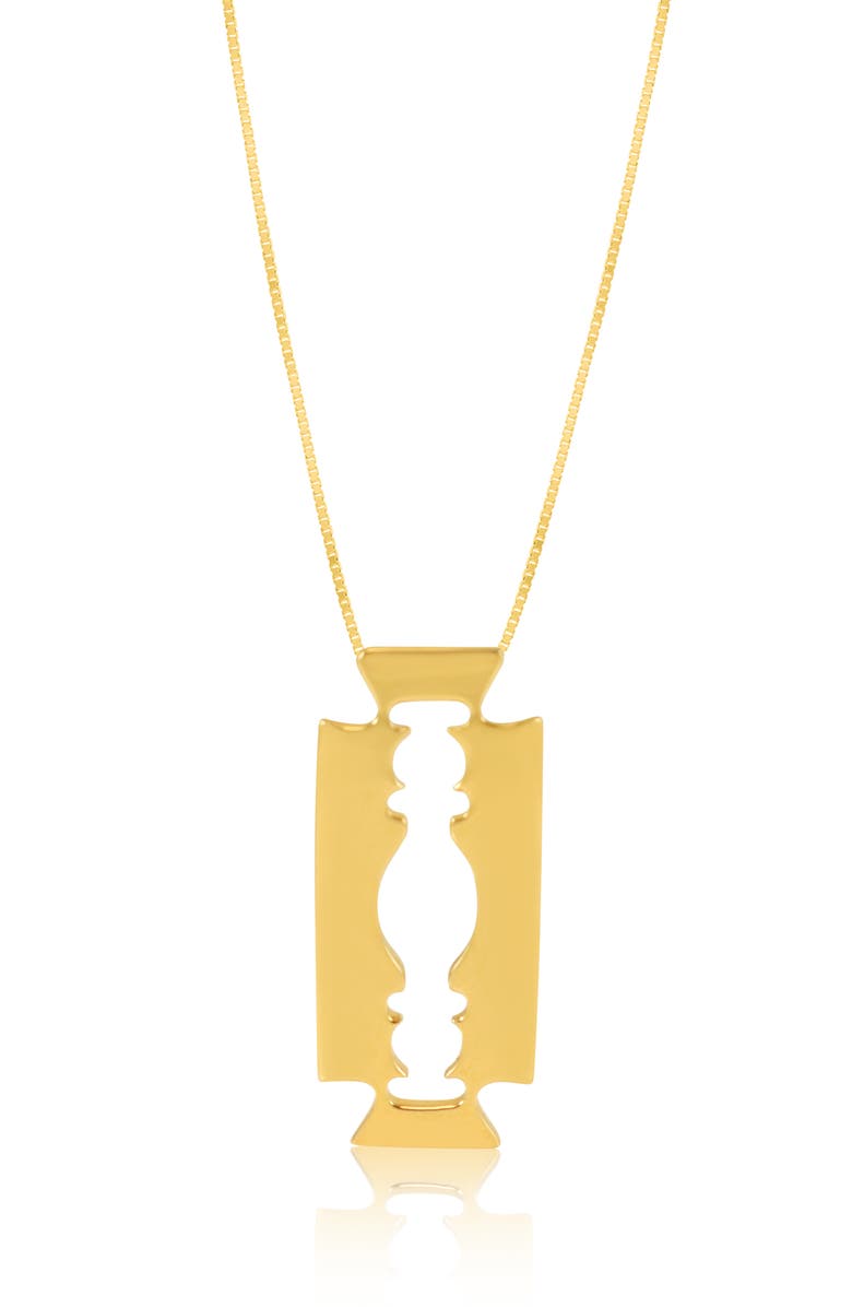 Johnny Nelson Block Blade Pendant Necklace, Main, color, Gold