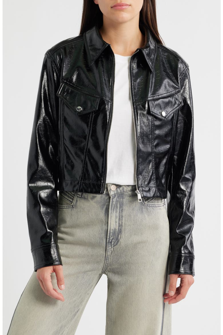 Jasita Leather Jacket, Main, color, BLK