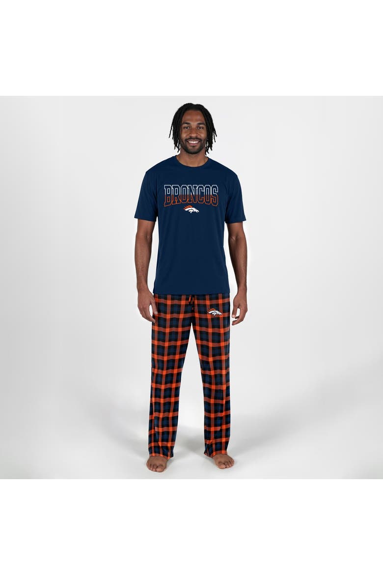 Men's Concepts Sport Navy Denver Broncos Highland Sleep Set, Main, color, Navy