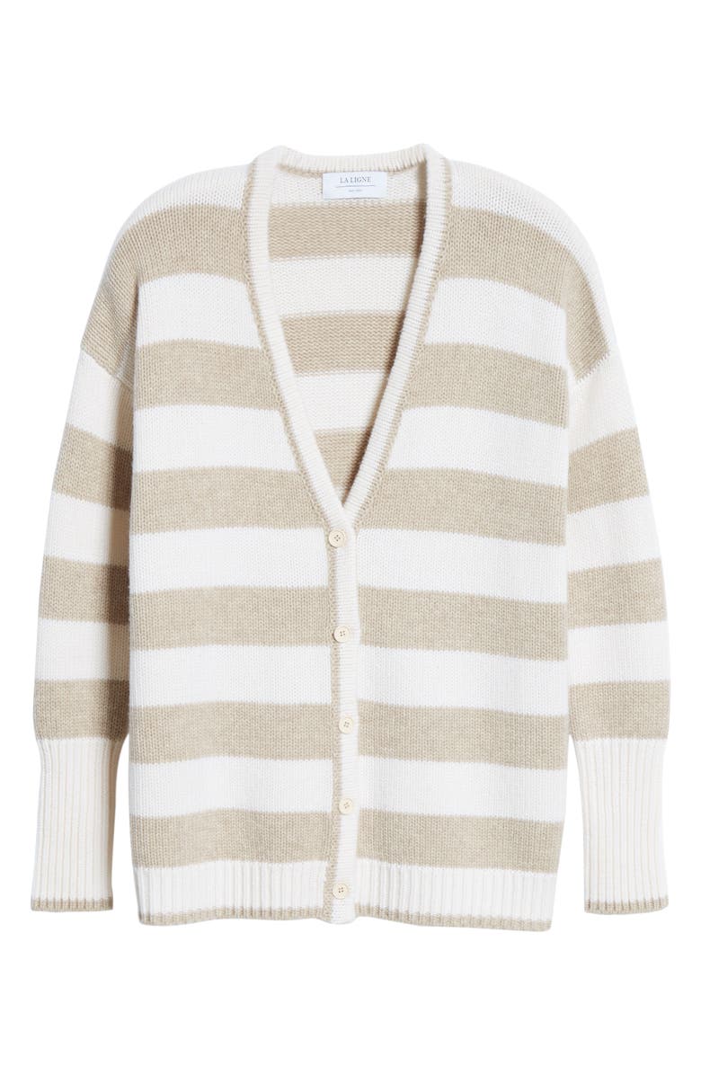 La Ligne Stripe Knit Cardigan, Alternate, color, 