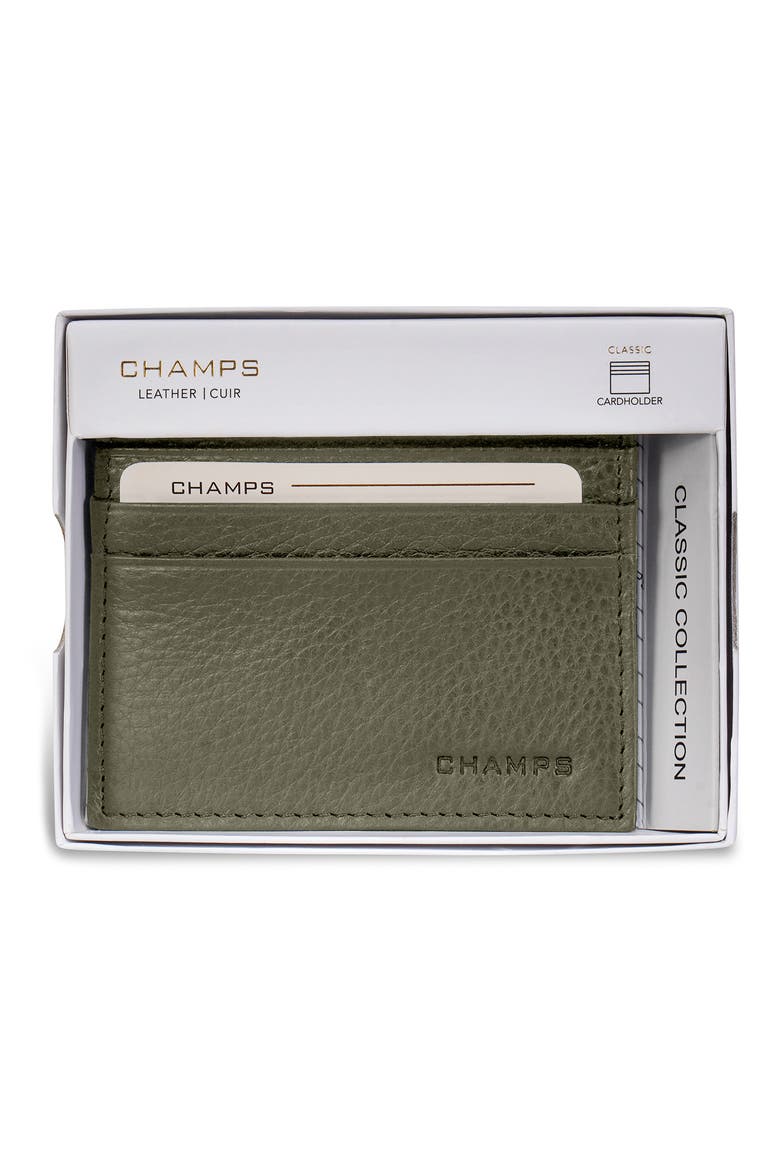 Slim Leather Card Wallet, Alternate, color, KHAKI