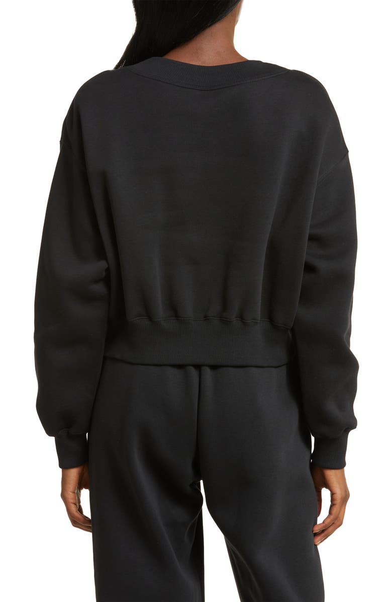 Nike Sportswear Phoenix Fleece V-Neck Crop Sweatshirt, Alternate, color, 