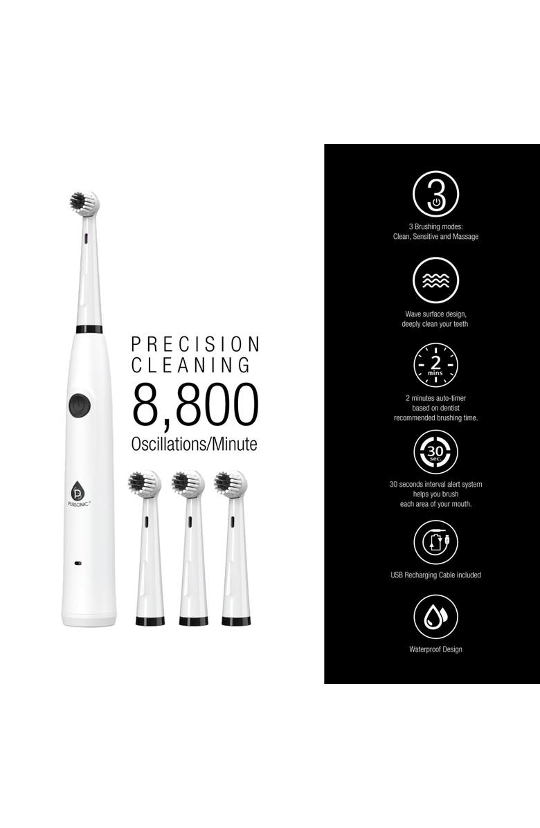 PURSONIC Mario Lopez USB Rechargeable Electric Toothbrush, Alternate, color, Multicolor