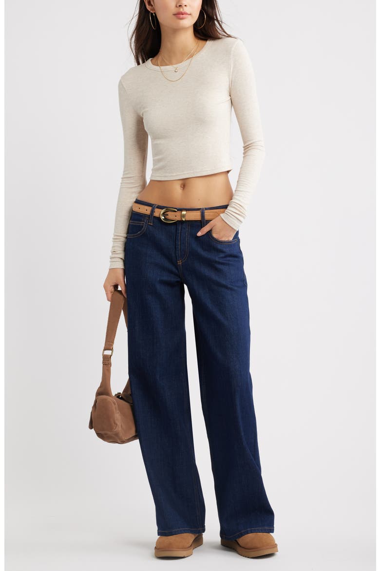 Low Rise Baggy Wide Leg Jeans, Alternate, color, HIGHLAND WASH