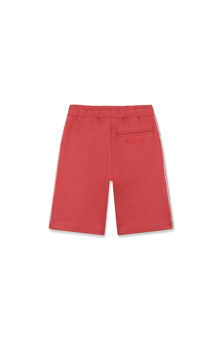 Lanvin Kids Curb Cotton Bermuda Shorts, Alternate, color, Red