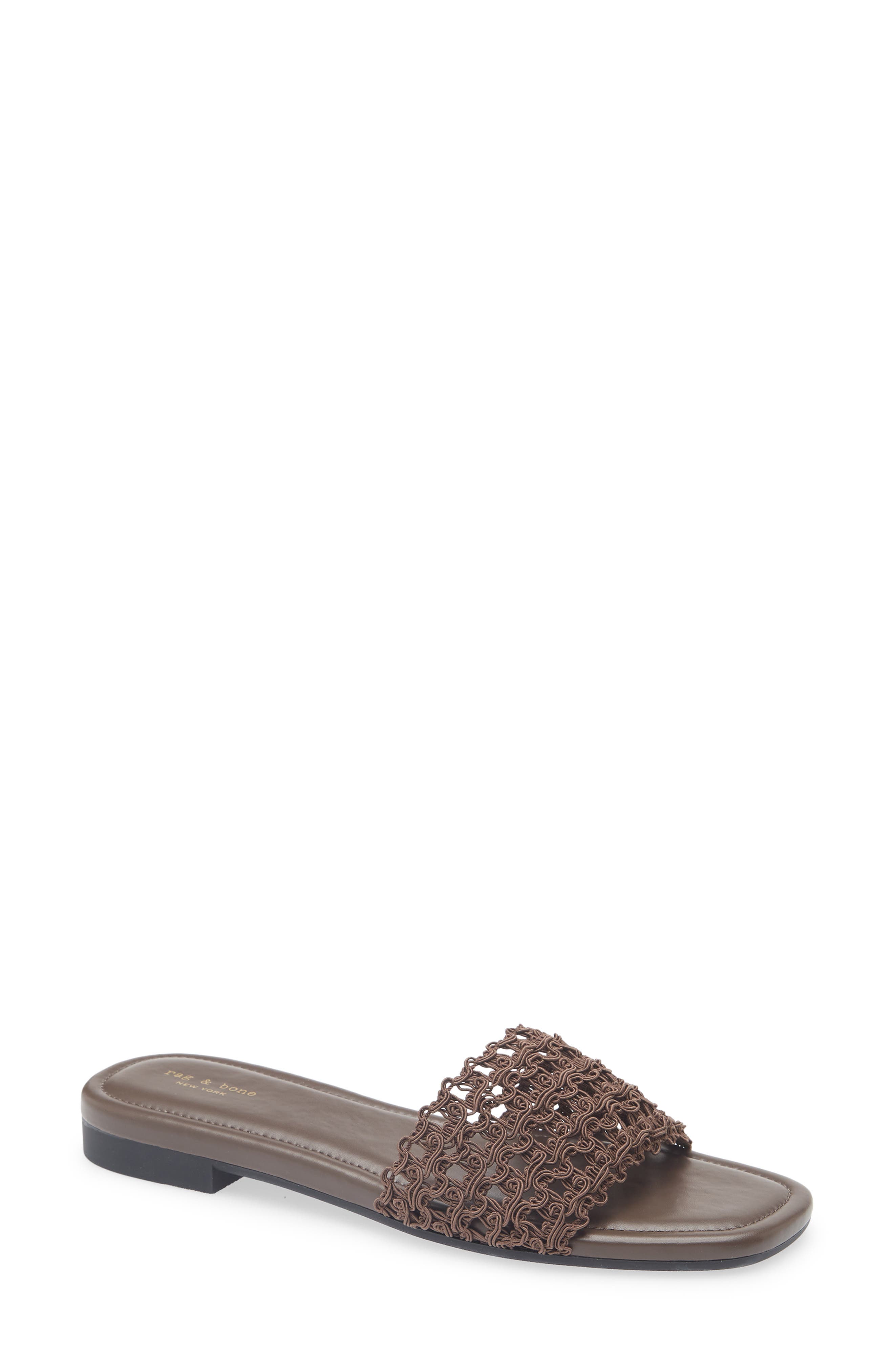 rag & bone Ellie Slide Sandal, Main, color, Dark Mocha Mesh