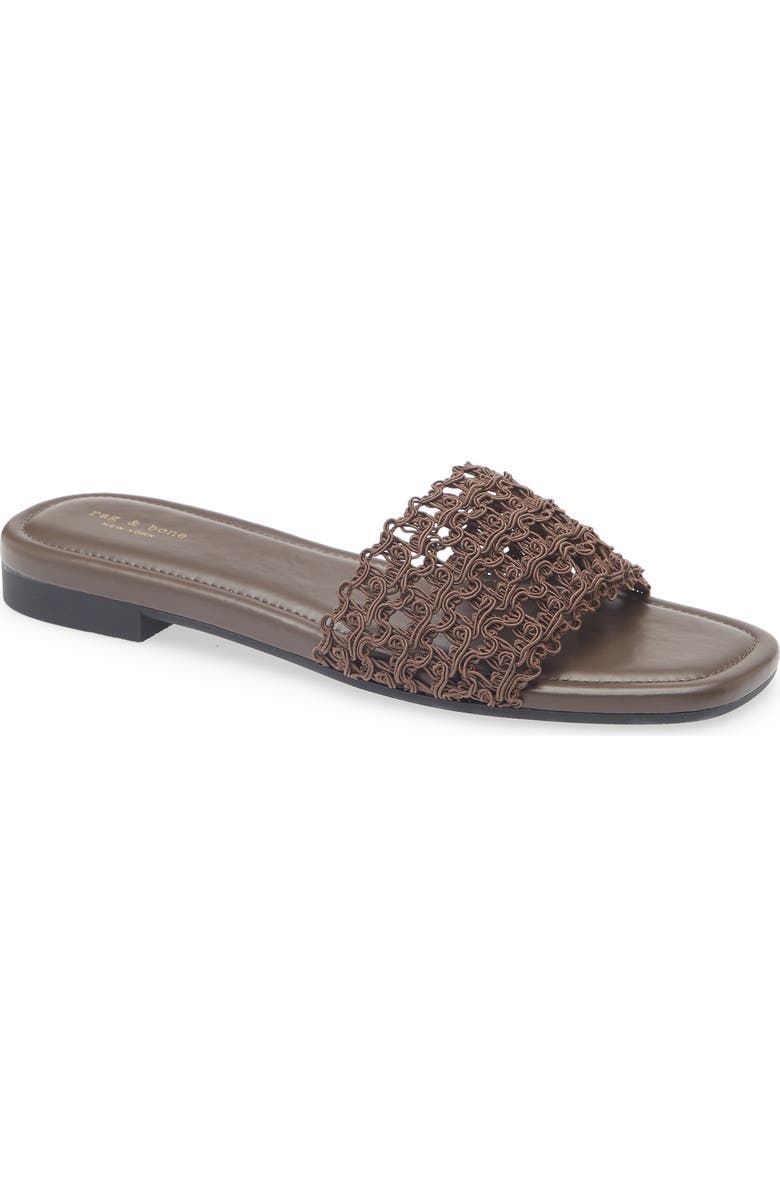 rag & bone Ellie Slide Sandal, Main, color, Dark Mocha Mesh
