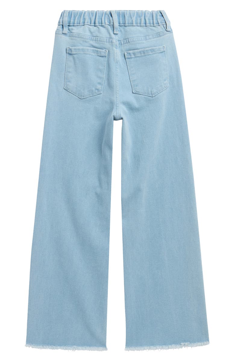 YMI Kids' Tattoo Print Wide Leg Jeans, Alternate, color, Super Light Wash