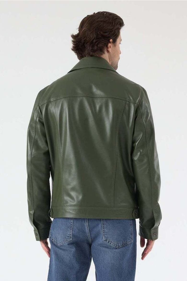 Oliver Leather Jacket, Alternate, color, Khaki