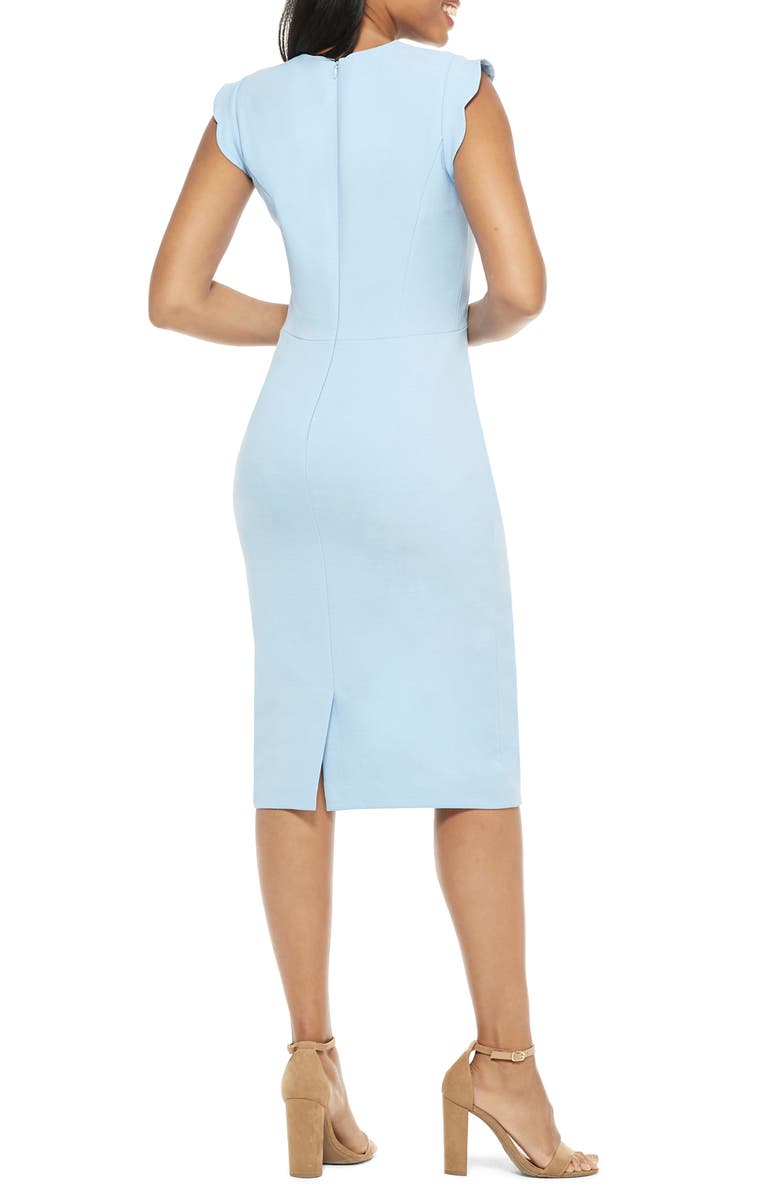 Maggy London Lucy Scallop Cap Sleeve Sheath Dress, Alternate, color, 