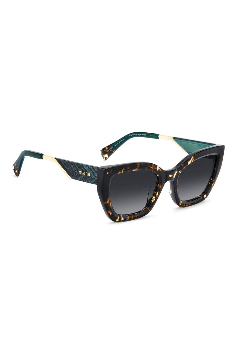 53mm Gradient Rectangular Sunglasses, Alternate, color, HAVANA BLACK/ DARK GREY SF