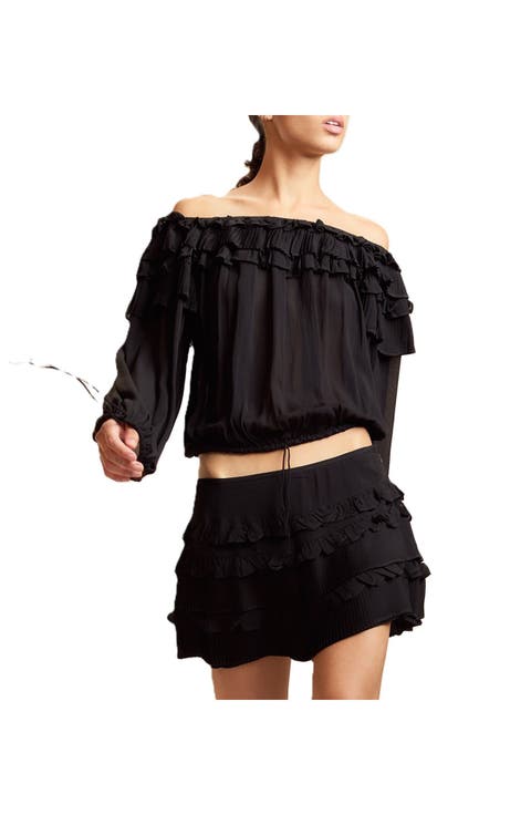 Ruffle Pleated Micro Skirt
