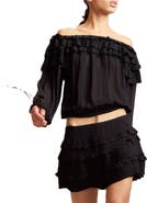 Cynthia Rowley Ruffle Pleated Micro Skirt