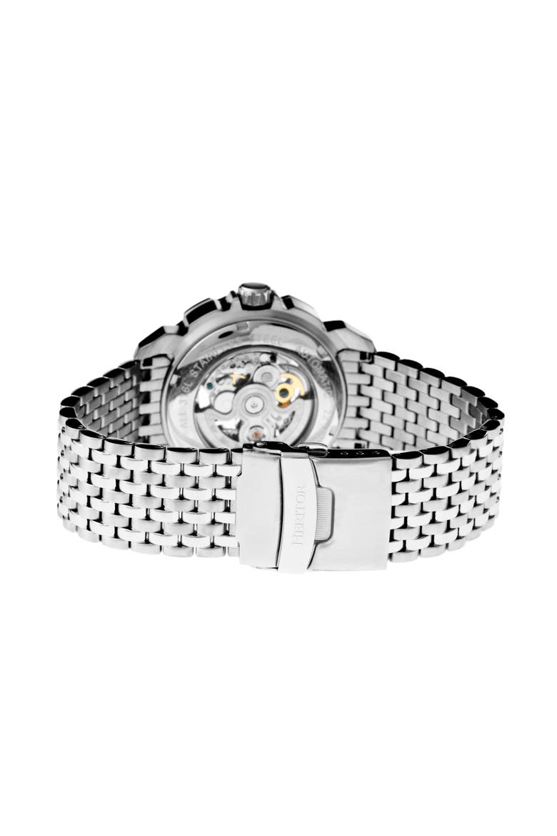 Conrad Skeleton Bracelet Watch, Alternate, color, Silver