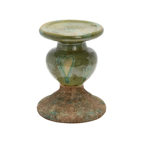 2-Tone Sculptural Pillar Candle Holder