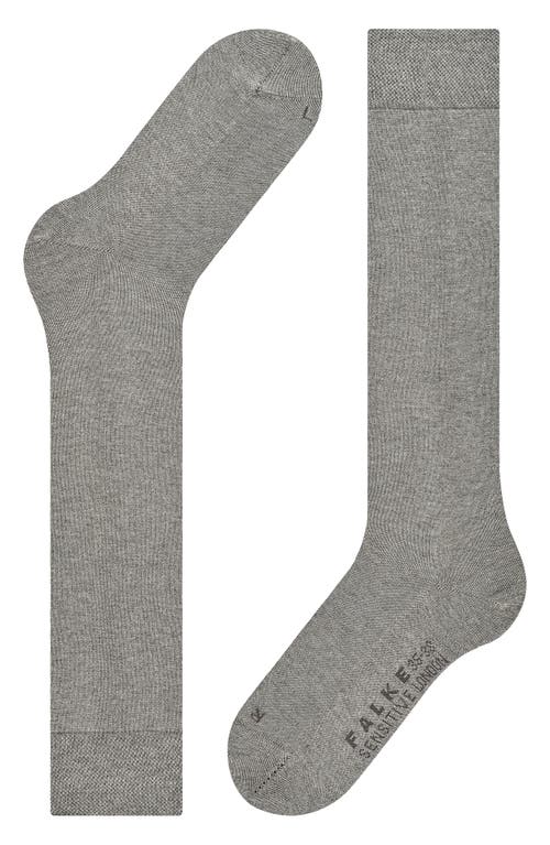 Falke Sensitive London Cotton Blend Knee High Socks In Light Grey Melange