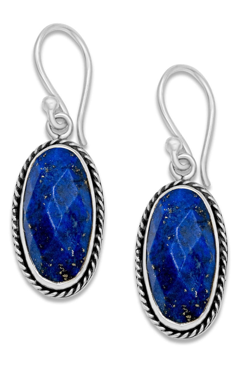 SAMUEL B. Lapis Oval Drop Earrings, Main, color, Blue