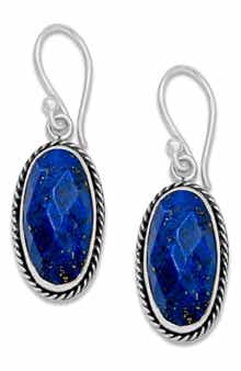 SAMUEL B. Lapis Oval Drop Earrings