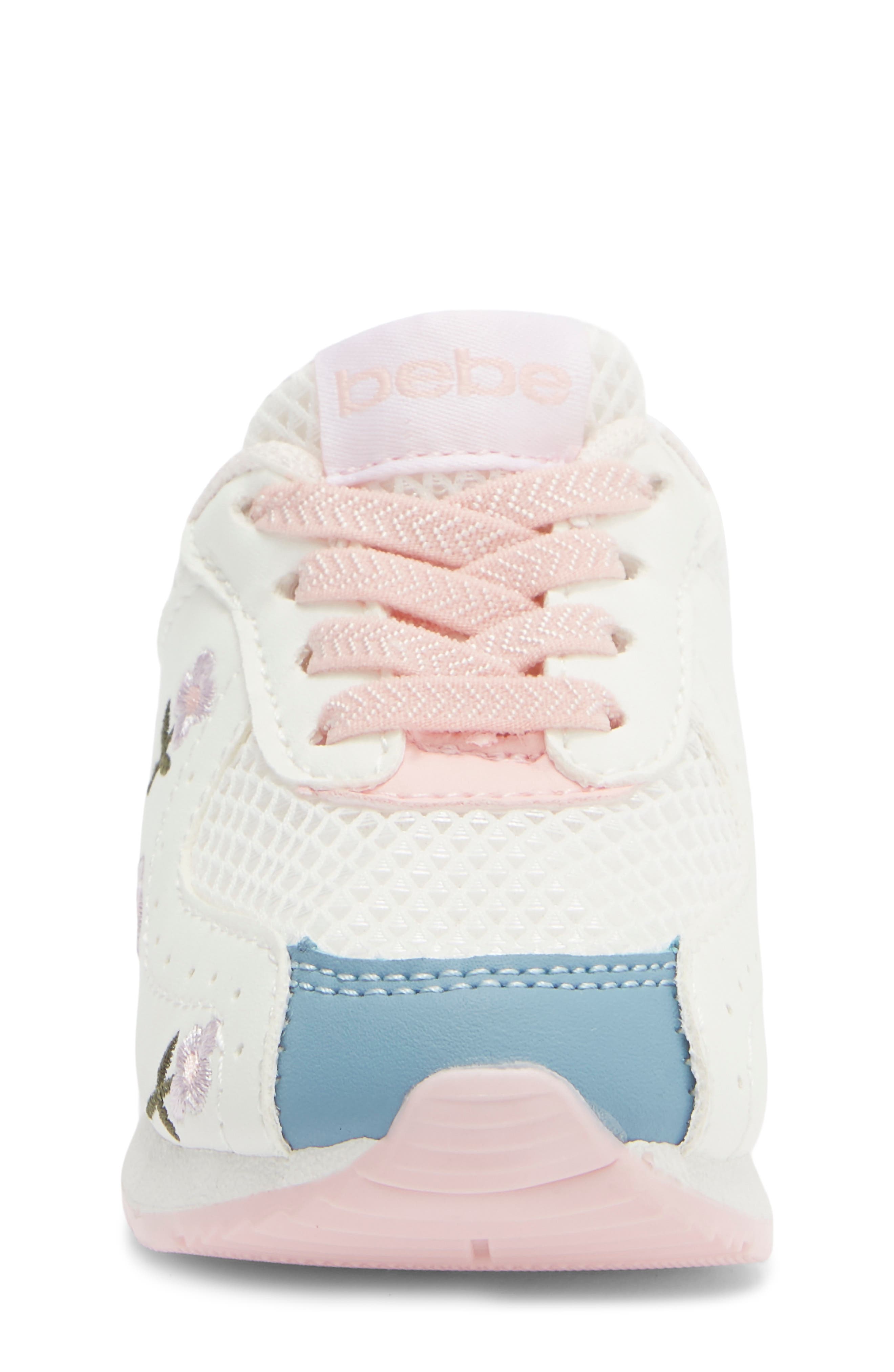Kids' Floral Embroidered Sneaker, Alternate, color, WHITE