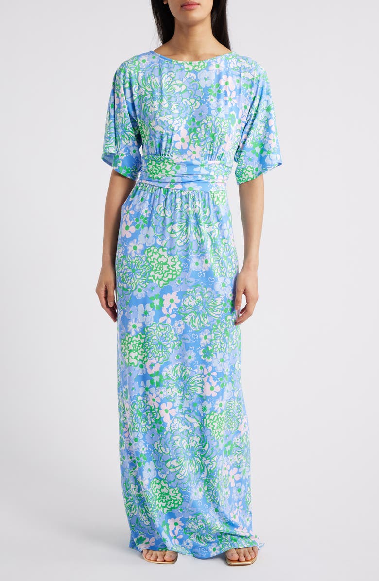 Lilly Pulitzer<sup>®</sup> Parigi Floral Maxi Dress, Main, color, Sunwashed Blue Plumes In Bloom