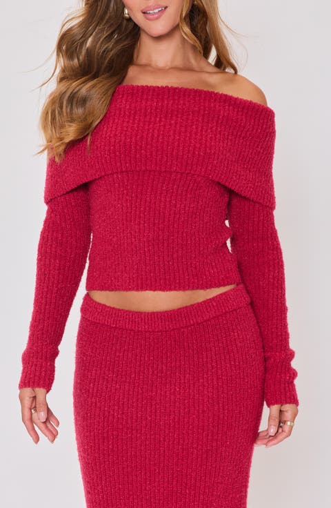 Ruby Off the Shoulder Crop Sweater
