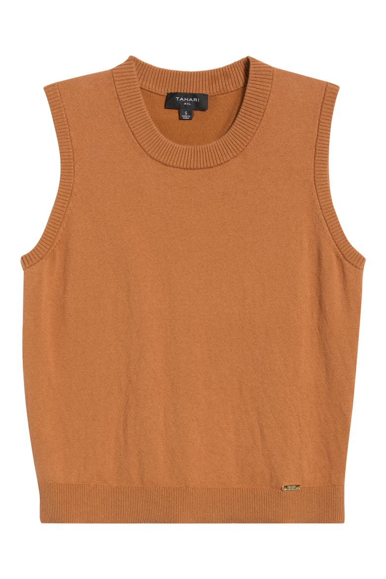 Cotton Blend Sweater Vest, Alternate, color, TOFFEE