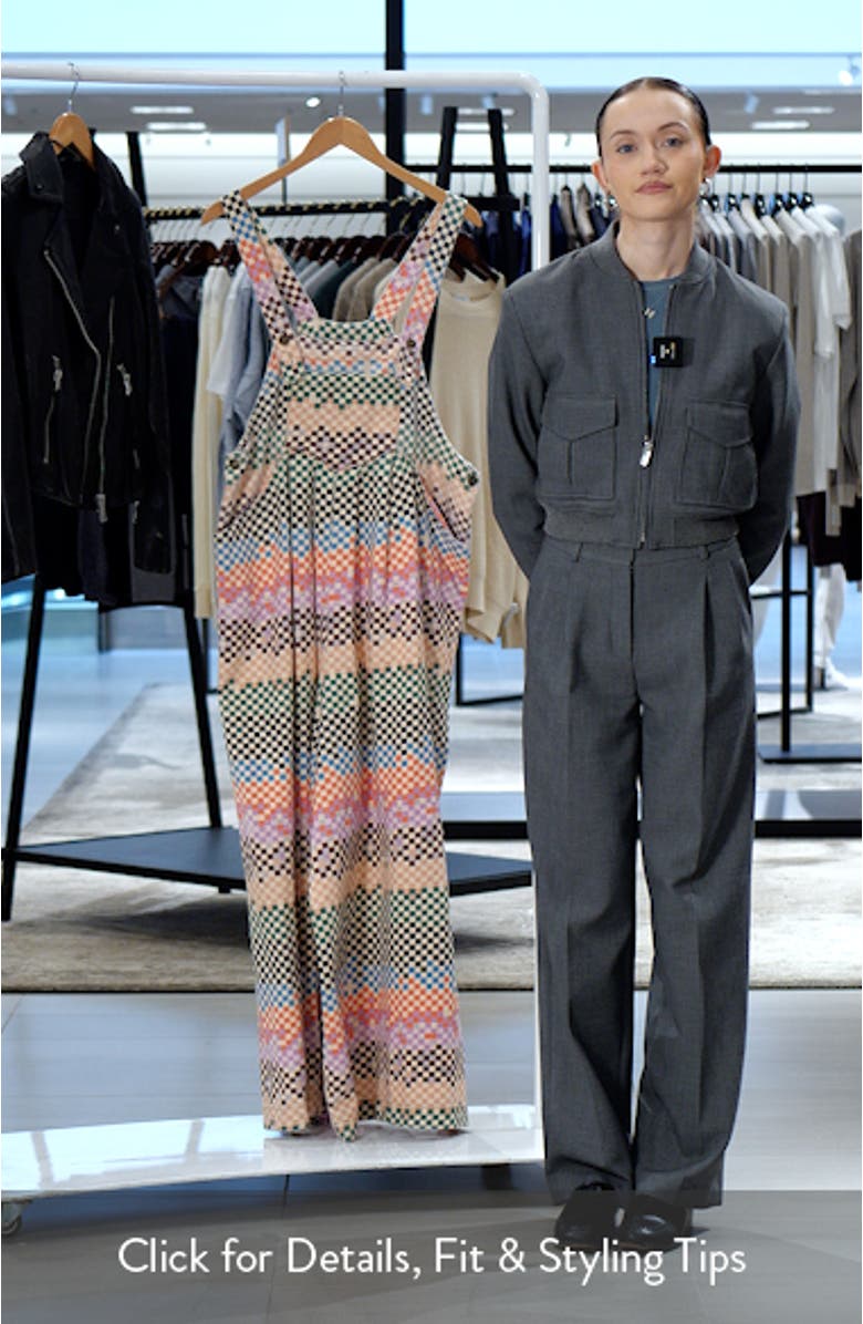 Big Feelings Geo Print Oversize Denim Overalls, sales video thumbnail