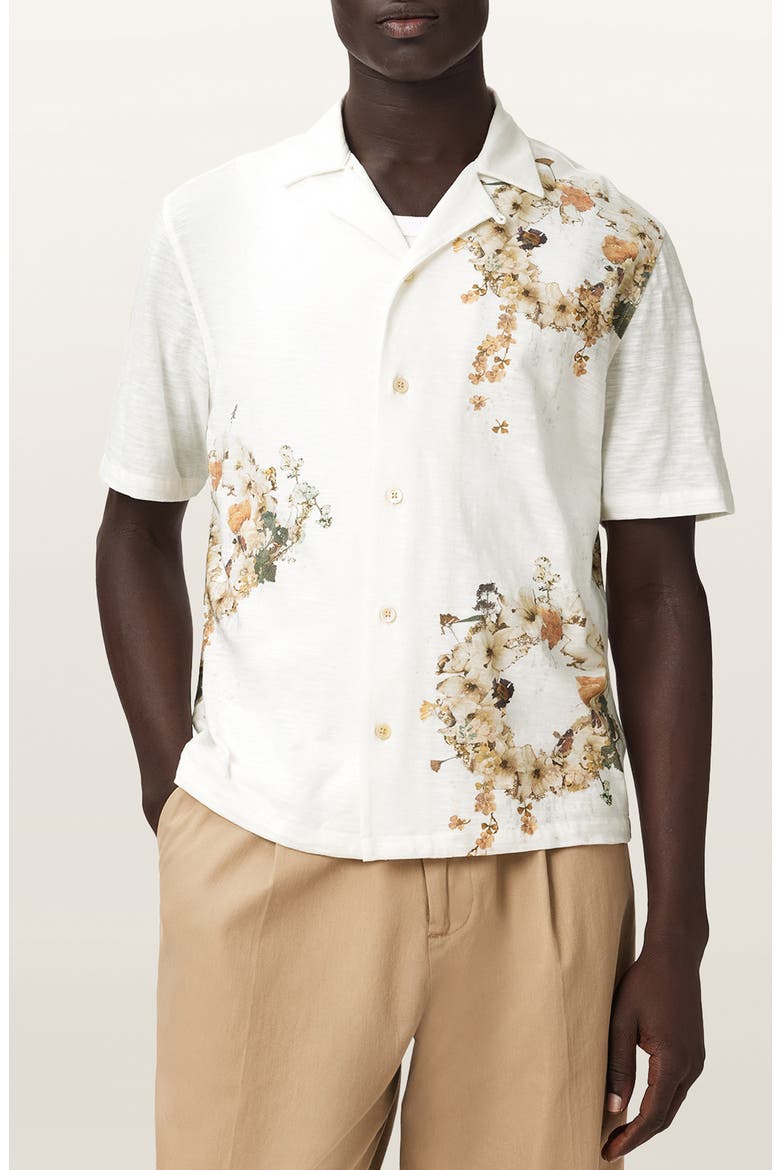 Fleur Lis Camp Shirt, Main, color, ECRU
