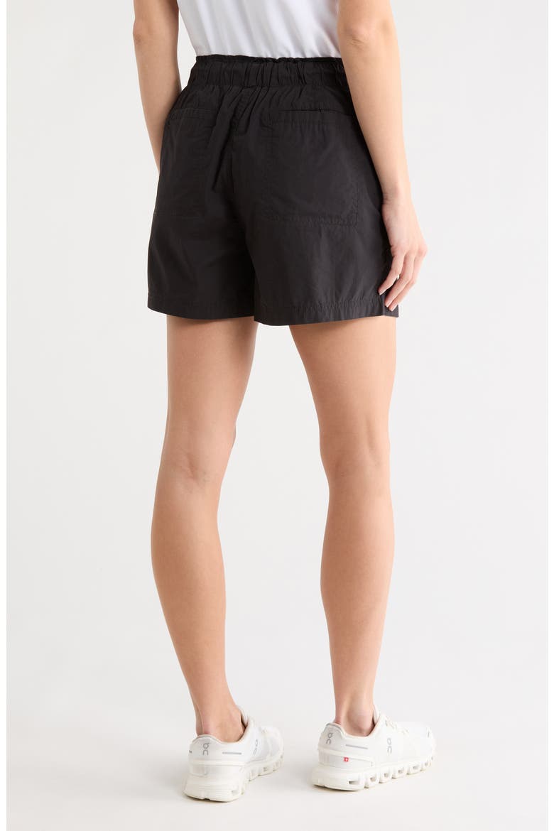 Drawcord Waist Cotton Shorts, Alternate, color, BLACK