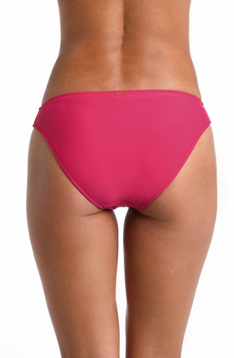 L'AGENCE Nicole Solid Classic Bikini Bottoms, Alternate, color, Berry