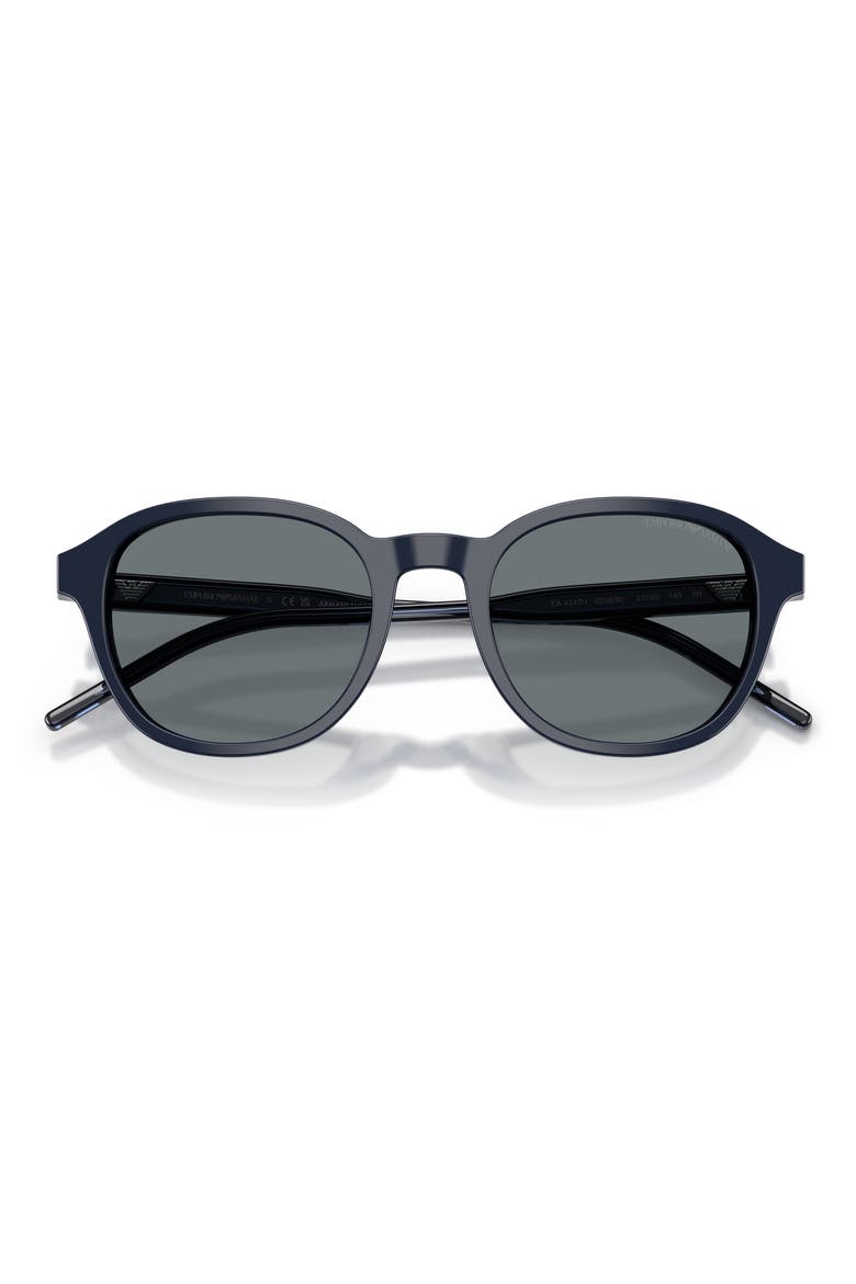 51mm Pillow Sunglasses, Alternate, color, SHINY BLUE / DARK BLUE