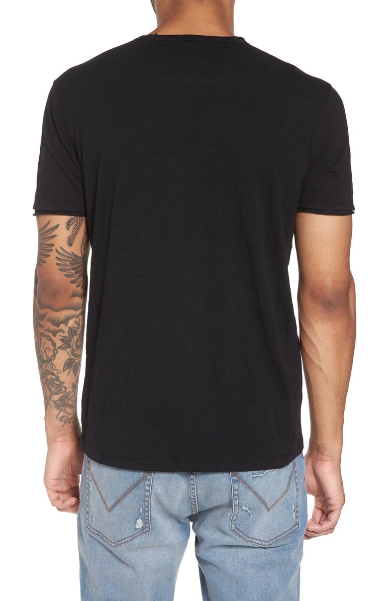 John Varvatos Slim Fit Slub Jersey V-Neck T-Shirt, Alternate, color, Black