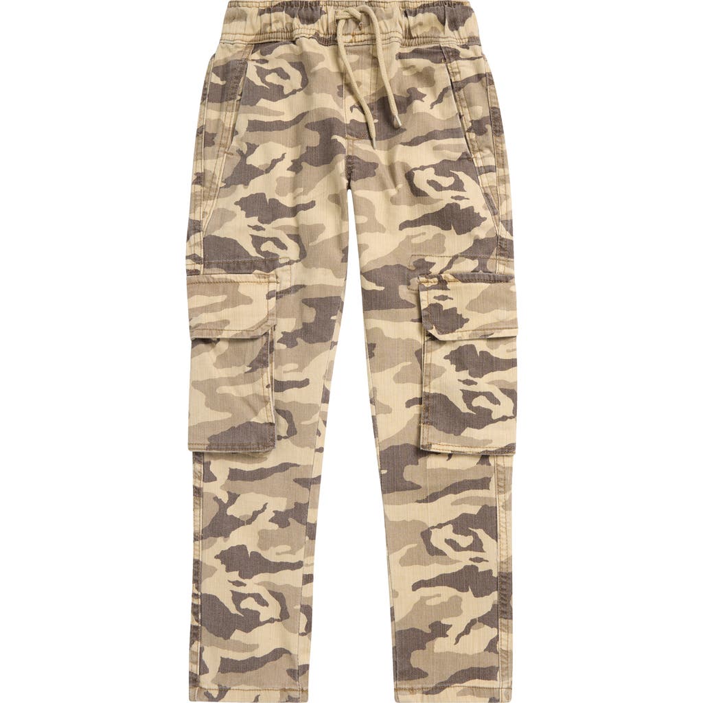 Joe's Kids' Camo Print Slim Cargo Joggers In Khaki