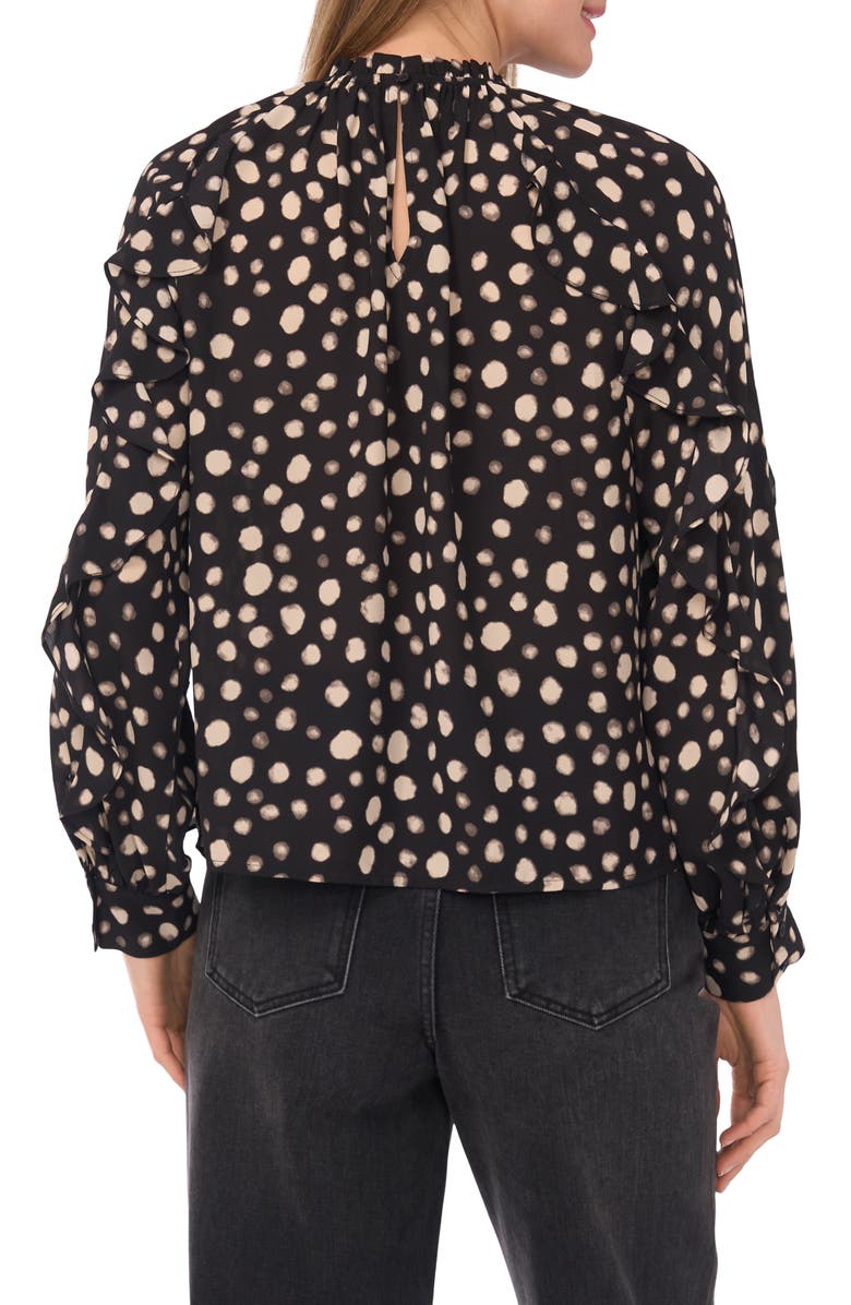 Halogen<sup>®</sup> Ruffle Woven Top, Alternate, color, Rich Black