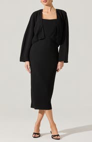 ASTR the Label Long Sleeve Shrug & Ribbed Sweater Dress Set