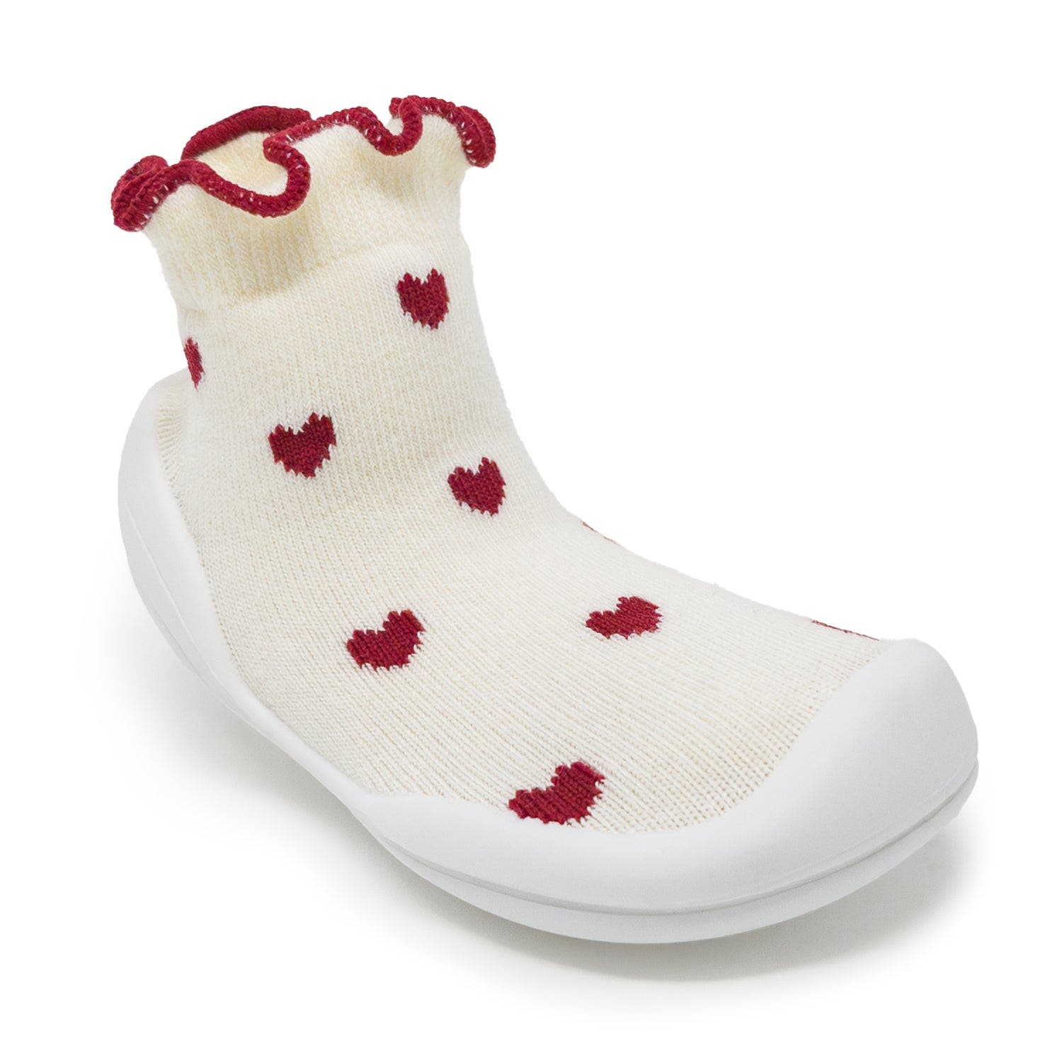 Komuello Toddler Girl Sock Shoes - Sweet Hearts, Alternate, color, Sweet Hearts